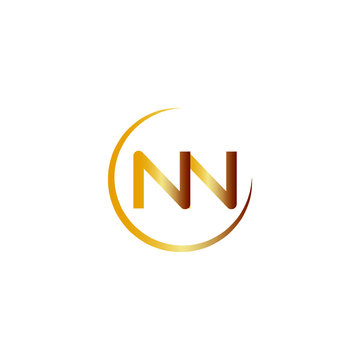Gold Letter NN With Semi Circle Shape