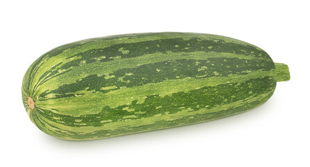 Fresh whole green vegetable marrow zucchini isolated on a white background.