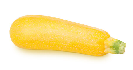 Fresh whole yellow vegetable marrow zucchini isolated on a white background.