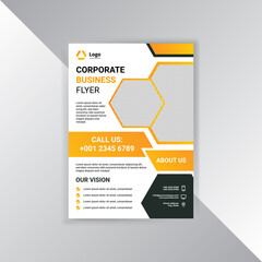 Modern Corporate Business Flyer, report cover, Brochure, poster Design Polygon Shape Layout vector template in A4 size