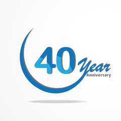 20 years anniversary celebration logo type blue and red colored, birthday logo on white background