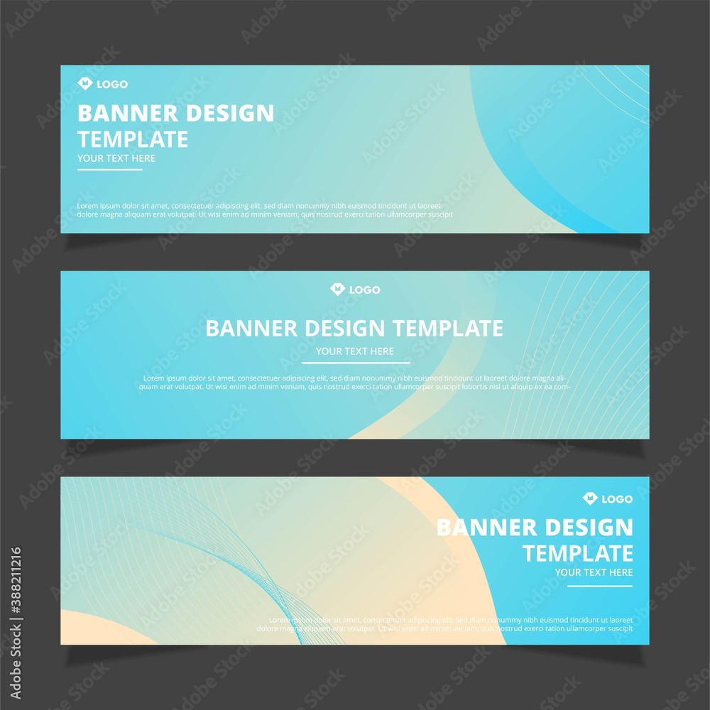Poster set of creative modern abstract vector business banners design. template ready for use in web or pri