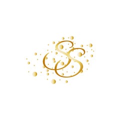 Letter SS With Gold dotted circle style effect.