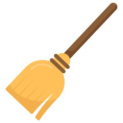Flying Mop Concept, Broom with Bristle Vector Icon Design, Holiday Celebrations and Halloween Elements Symbol on White background 