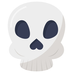 Skull Ghost Concept, Horrible Face mask Vector Icon Design, Holiday Celebrations and Halloween costumes Symbol on White background 