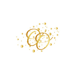 Letter OO With Gold dotted circle style effect.