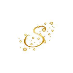 Letter S With Gold dotted circle style effect.