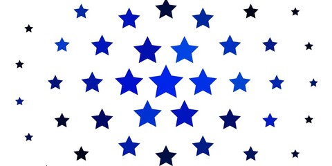 Light BLUE vector template with neon stars.