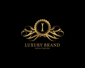 letter I luxury vintage logo
