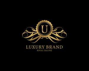 letter U luxury vintage logo