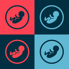 Pop art Baby icon isolated on color background. Vector.