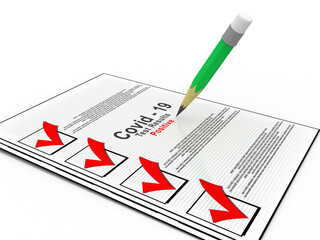 3d render Corona virus positive report
