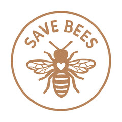 Save Bees Design with Text - 388216619