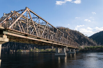 bridge over river in the forest