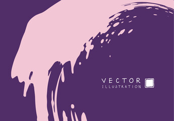 Abstract ink background. Chinese calligraphy art style, coral paint stroke texture on purple paper.