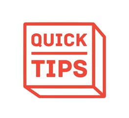 Modern reminder sticker or suggestion with message on cube vector flat illustration. Creative quick tip badge with red lettering on square box isolated on white. Help information or advice
