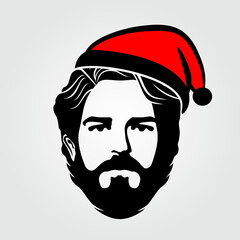Hipster Santa Claus icon. Vector illustration.