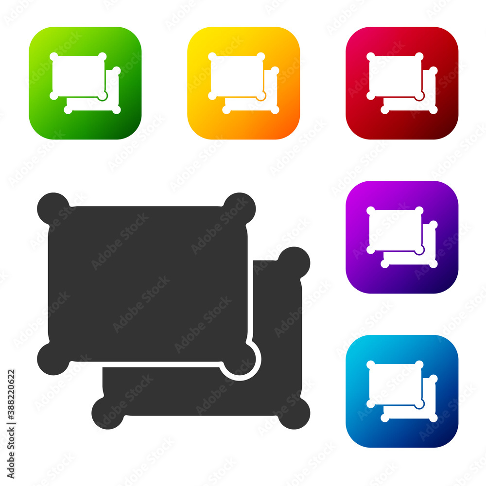 Poster black rectangular pillow icon isolated on white background. cushion sign. set icons in color square 