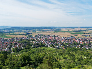 Ausblick bei Breitenholz Ammerbuch im Baden-Württemberg von den Weinbergen und Obstgärten aus gesehen