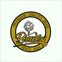 brewery emblem logo vector. stamp brewery design vector