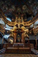 Fototapeta na wymiar Interior of Trinity Church, a Baroque Protestant parish church in Speyer Germany