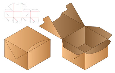 Box packaging die cut template design. 3d mock-up
