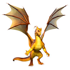 Fototapeta premium 3D Rendering Fairy Tale Dragon on White