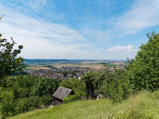 Fototapeta na wymiar Landschaft rund um das Dorf Breitenholz Gemeinde Ammerbuch am Schönbuchrand im Baden-Württemberg