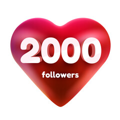 Followers thank you. Red heart for Social Network friends, followers, Web user Thank you celebrate of subscribers or followers and likes.