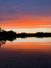 sunset over lake