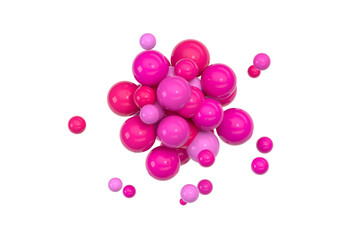 Pink spheres gather together, 3d rendering.
