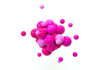 Pink spheres gather together, 3d rendering.