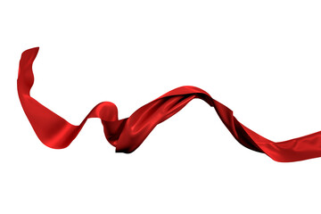 Flowing cloth with white background, 3d rendering.