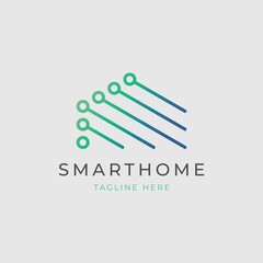 Creative smart home logo design inspiration vector template