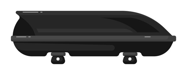 Black carrying auto trunk with roof box isolated on white © studioworkstock