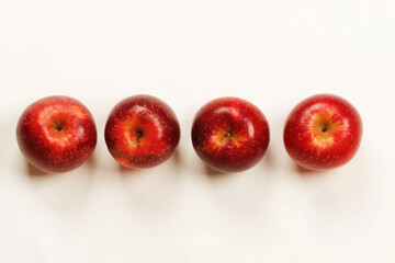 red apples on white background