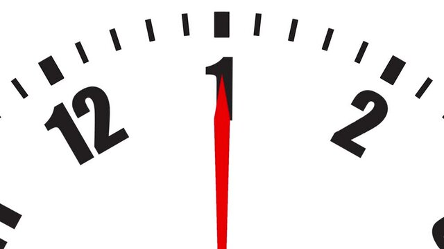 Animated white clock face or 12 hours timer