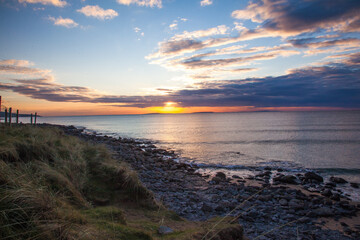 sunset at the beach in ireland