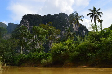 Fototapeta premium The beautiful nature and landscapes of the Khao Sok National Park in Thailand