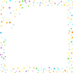 Rainbow Festive Confetti. Carnival Star Falling.