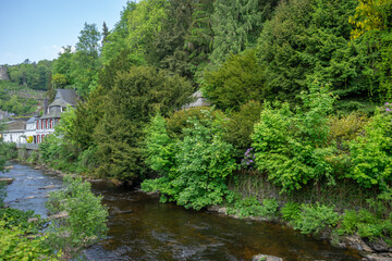 Fototapeta na wymiar Germany, Monschau, a body of water surrounded by trees