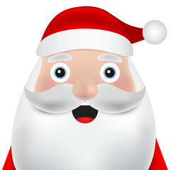 Christmas Santa claus close up on a white background. Vector illustration for a festive design