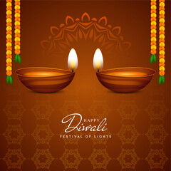 Naklejka premium Happy Diwali Indian festival celebration classic background