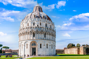 Fototapeta premium The Saint John Baptistery in Pisa Cathedral in Tuscany, Italy