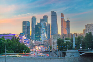 Fototapeta premium Moscow City skyline business district in Russia