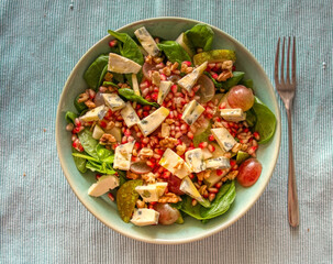Light, colorful, delicious fruits salad.