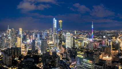 Fototapeta na wymiar Night view of Guangzhou City, Guangdong Province, China