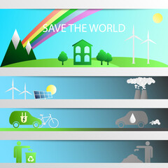 Infographic concept of the problem of ecology and combating them in the style of flat.