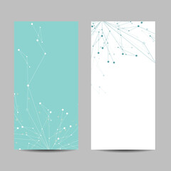 Set of vertical banners with lines and dots.