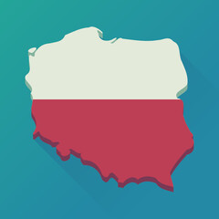 Map of Poland flag (flat design)	